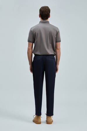 Albert Smart Erkek Chino Pantolon Comfort Pileli Lacivert