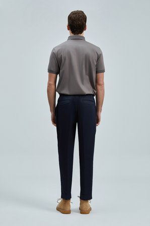 Albert Smart Erkek Chino Pantolon Comfort Pileli Lacivert