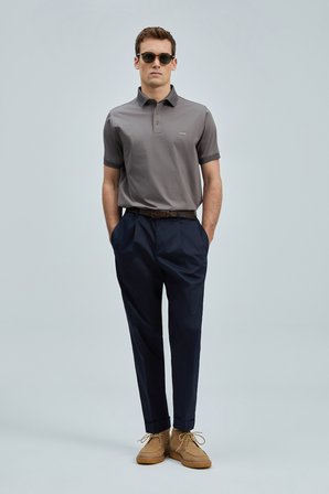 Albert Smart Erkek Chino Pantolon Comfort Pileli Lacivert