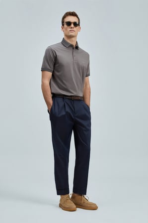 Albert Smart Erkek Chino Pantolon Comfort Pileli Lacivert