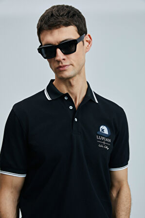 Lufian Erkek Sandor Smart Polo T-Shirt 111040223 Siyah