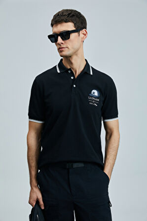 Lufian Erkek Sandor Smart Polo T-Shirt 111040223 Siyah