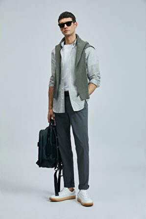 Helt Spor 5 Cep Erkek Pantolon Slim Fit Koyu Yeşil