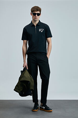 Lufian Erkek Slash Smart Polo T-Shirt 111040224 Siyah