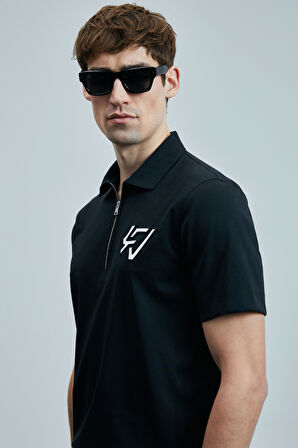 Lufian Erkek Slash Smart Polo T-Shirt 111040224 Siyah