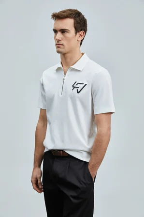 Slash Smart Erkek Polo Tişört Kırık Beyaz