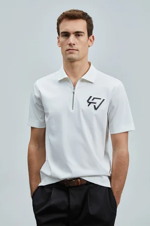 Slash Smart Erkek Polo Tişört Kırık Beyaz