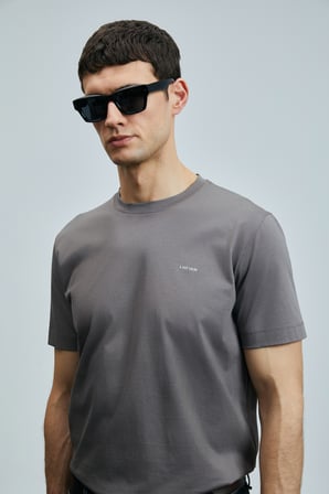 Bran Modern Grafik Tişört Vizon