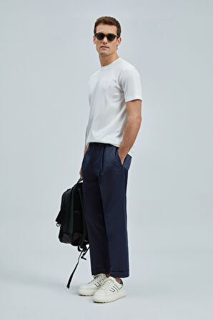 Lufian Erkek Bran Modern Grafik T-Shirt 111020262 Kırık Beyaz