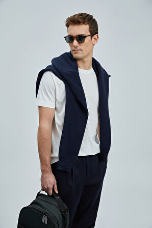 Lufian Erkek Bran Modern Grafik T-Shirt 111020262 Kırık Beyaz