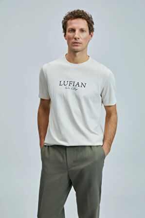Lufian Love Modern Grafik T- Shirt Ekru 111020238