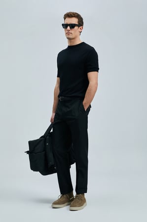 Luta Smart Erkek Chino Pantolon Comfort Fit Siyah