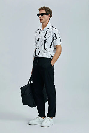Lufian Alex Smart Erkek Chino Pantolon Slim Fit Siyah