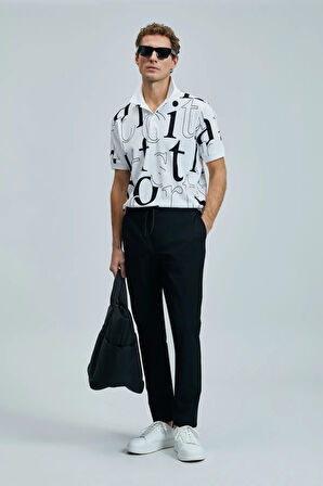 Lufian Alex Smart Erkek Chino Pantolon Slim Fit Siyah