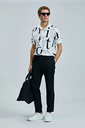 Lufian Alex Smart Erkek Chino Pantolon Slim Fit Siyah