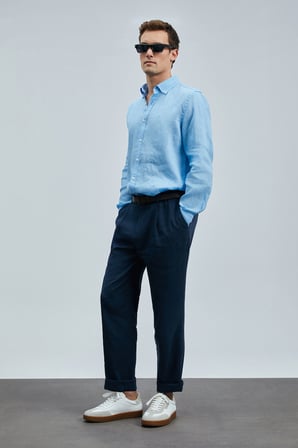 Tom Smart Erkek Chino Pantolon Slim Fit Lacivert