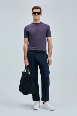 Tom Smart Erkek Chino Pantolon Slim Fit Lacivert