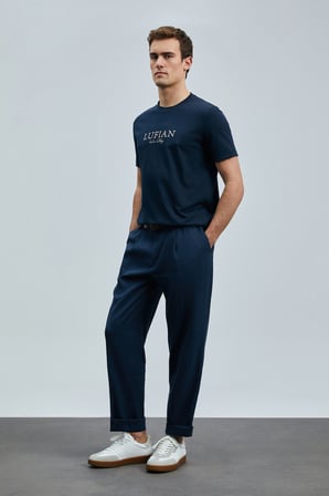 Tom Smart Erkek Chino Pantolon Slim Fit Lacivert
