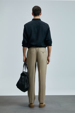 Tom Smart Erkek Chino Pantolon Slim Fit Deve Tüyü