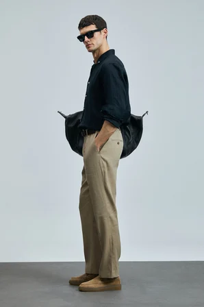 Tom Smart Erkek Chino Pantolon Slim Fit Deve Tüyü