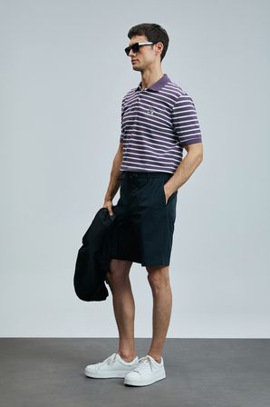 Jon Smart Erkek Polo Tişört Mürdüm
