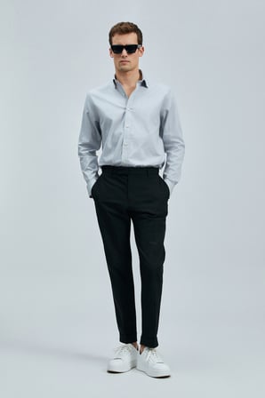 Danıel Erkek Basic Gömlek Regular Fit Gri