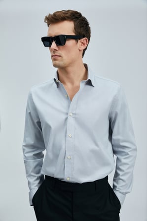 Danıel Erkek Basic Gömlek Regular Fit Gri