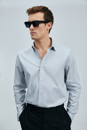 Danıel Erkek Basic Gömlek Regular Fit Gri