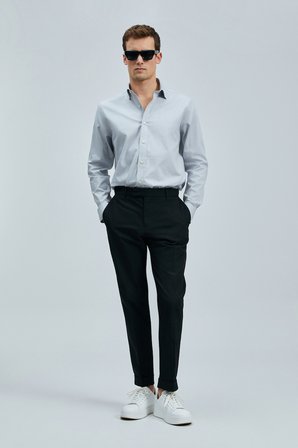 Danıel Erkek Basic Gömlek Regular Fit Gri