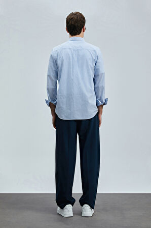 Lufian Erkek Regular Fit Charles Basic Gömlek 111010638 Mavi