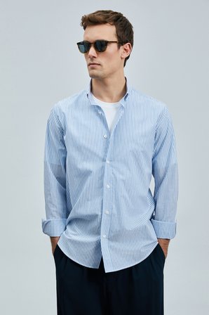 Charles Erkek Basic Gömlek Regular Fit Mavi