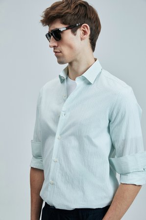 Charles Erkek Basic Gömlek Regular Fit Yeşil