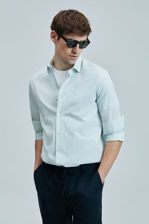 Charles Erkek Basic Gömlek Regular Fit Yeşil