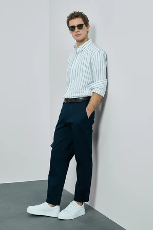 Nıcer Erkek Basic Gömlek Regular Fit Lacivert