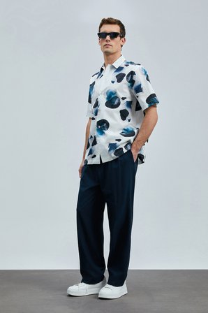Jereno Erkek Basic Gömlek Regular Fit Ekru