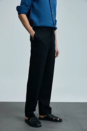 Lufian Bert Smart Erkek Chino Pantolon Slim Fit Siyah