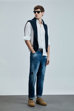Salvator Smart Jean Erkek Pantolon Slim Fit Mavi
