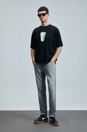 Zeno Smart Jean Erkek Pantolon Slim Fit Antrasit