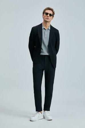 Asel Spor Erkek Blazer Ceket Slim Fit Siyah