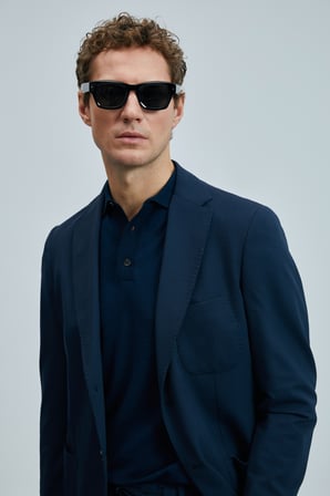 Asel Spor Erkek Blazer Ceket Slim Fit Lacivert