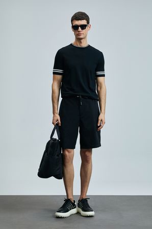 Ross Spor Erkek Chino Şort Slim Fit Siyah
