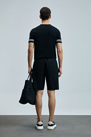 Lufian Erkek Ross Spor Chino Slim Fit Şort 111210077 Siyah