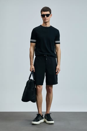 Ross Spor Erkek Chino Şort Slim Fit Siyah