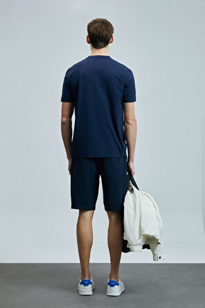 Lufian Erkek Aler Spor Slim Fit Chino Şort 111210079 Lacivert