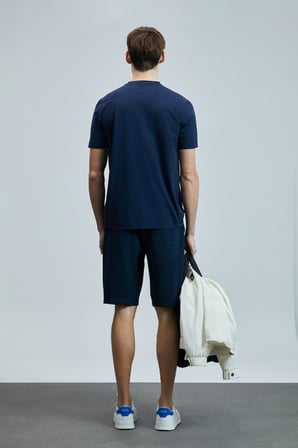 LUFIAN Erkek Aler Spor Slim Fit Chino Şort 111210079 Lacivert