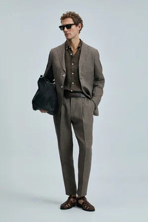 Jaques Spor Erkek Blazer Ceket Slim Fit Kahverengi
