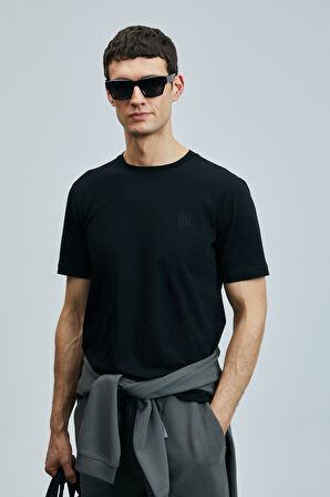 Lufian Pablo Modern Grafik T- Shirt Siyah