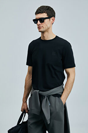 Lufian Pablo Modern Grafik T- Shirt Siyah