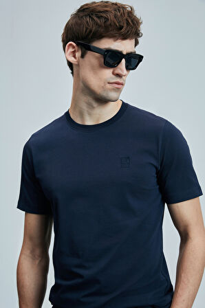 Lufian Erkek Pablo Modern Grafik T-Shirt 111020265 Lacivert