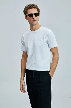 Lufian Pablo Modern Grafik T- Shirt Beyaz